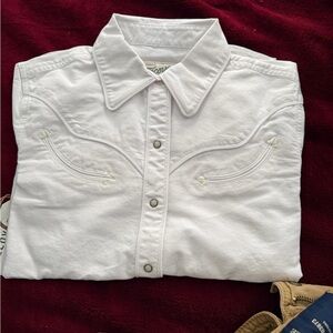Tecovas White Western Shirt with Branded Tag